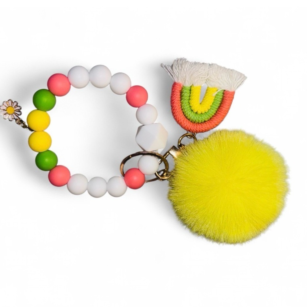 Citrus Rainbow Womens Silicone Beaded Keychain - Picture 3 of 7